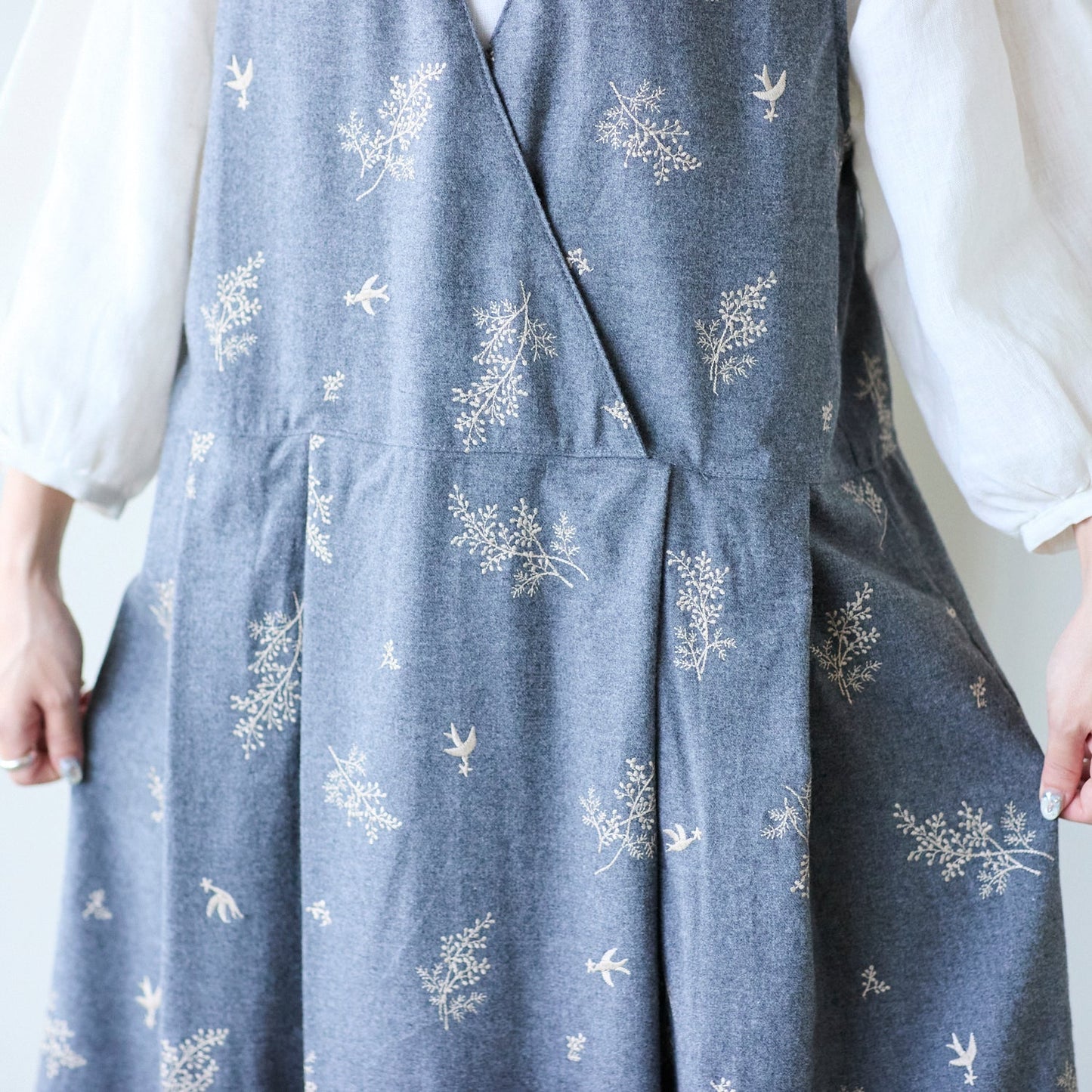 Japan | VIYELLA Mimosa 花束刺繡 | cotton yarn dyed embroidery 法蘭絨純棉