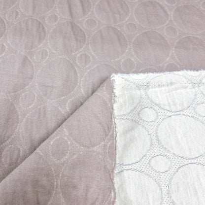 maffon | dot pattern taupe ivory 簡約圓點 啡灰+米白 | cotton quilted jacquard knit 雙面純棉提花針織夾棉 - 160cm