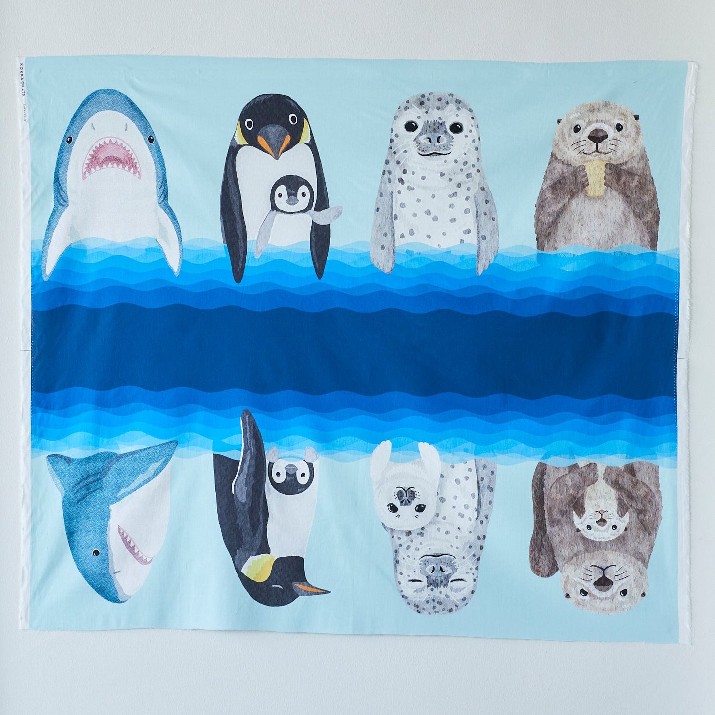 kokka home deco hyokkori - 海洋朋友ocean friends | cotton printed sheeting 純棉