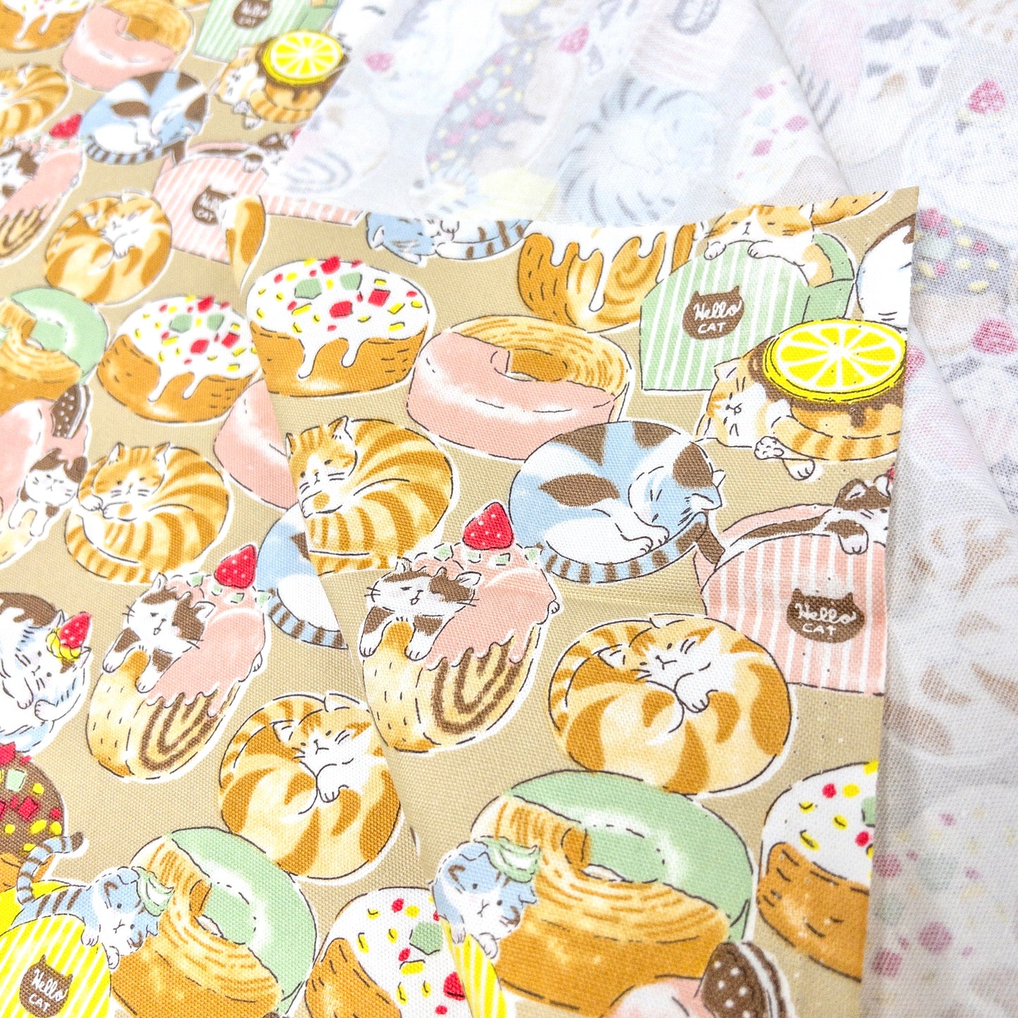 Japan | animal cat donuts 貓貓冬甩 | cotton printed oxford 純棉