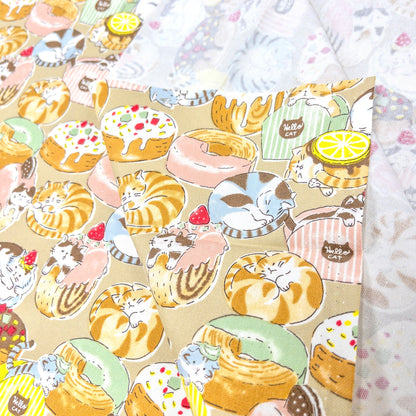 Japan | animal cat donuts 貓貓冬甩 | cotton printed oxford 純棉