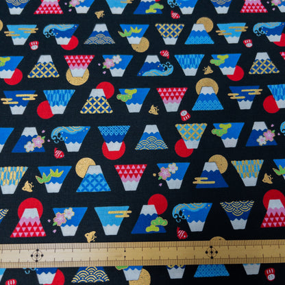 Japan | hot stamping fuji  燙金富士山圖案 | cotton printed sheeting