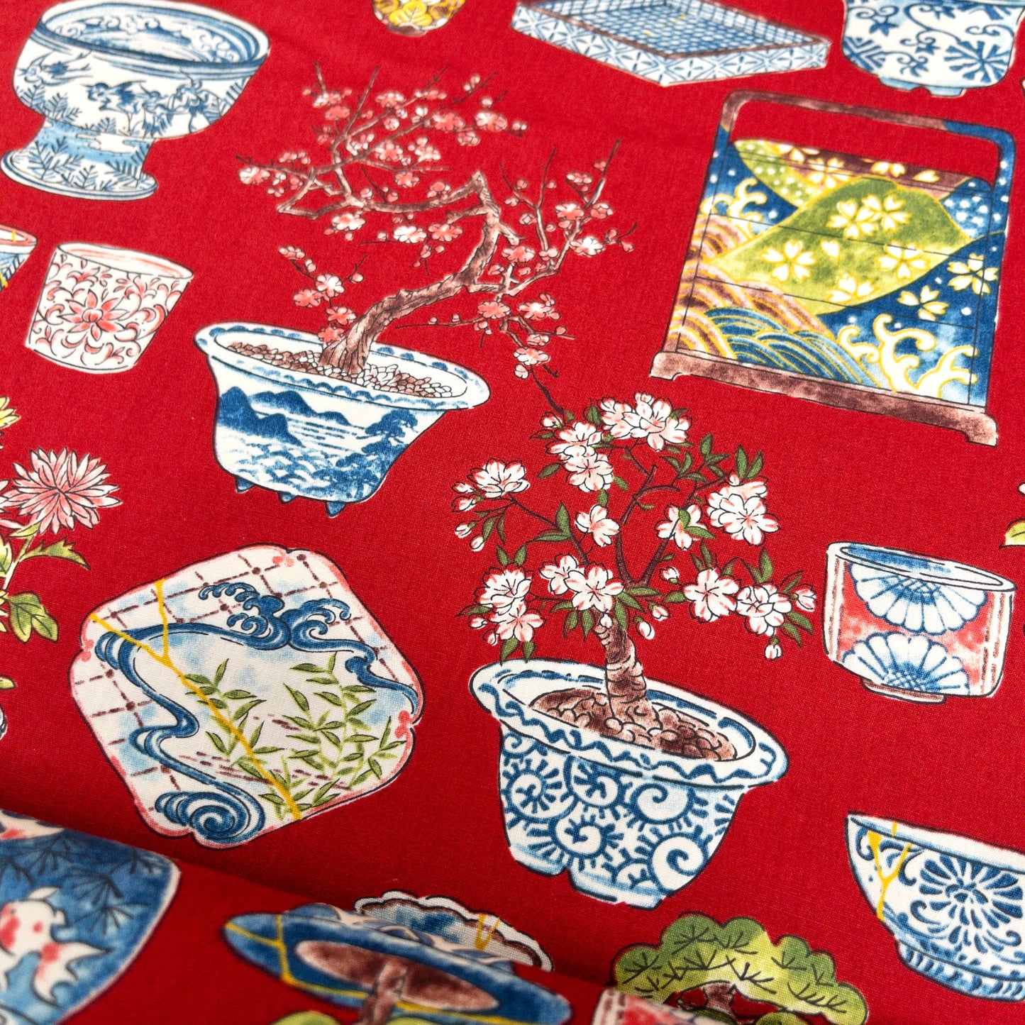 Japan | japanese seto ware 日式瀨戶燒 瓷器 | cotton printed sheeting 純棉