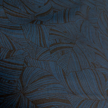 Japan | deep blue leaves 深藍植物暗花 | cotton printed broad 純棉