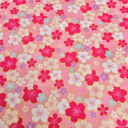 Japan | japanese bronzing pink sakura 和風燙金粉紅櫻花 | cotton printed poplin 竹節純棉