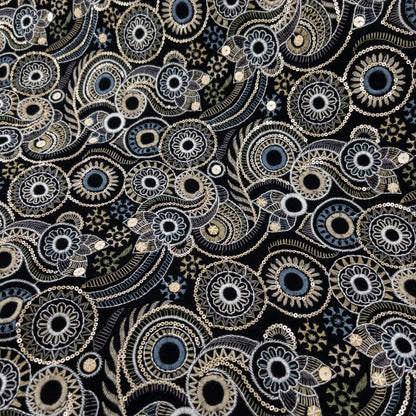 India | wheel embroidered fabric 圓輪花紋刺繡布