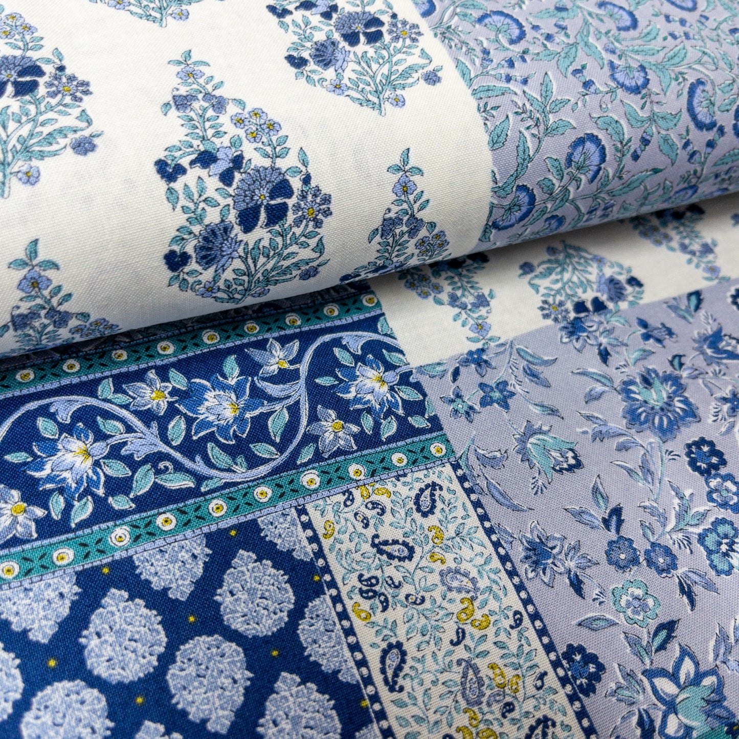 Japan | Ethnic pattern patchwork 民族花圖案 - 拼圖 | cotton printed sheeting 純棉