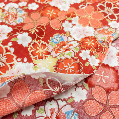 Japan | bronzing Japanese sakura 燙金和風藍櫻花 | cotton printed sheeting 純棉