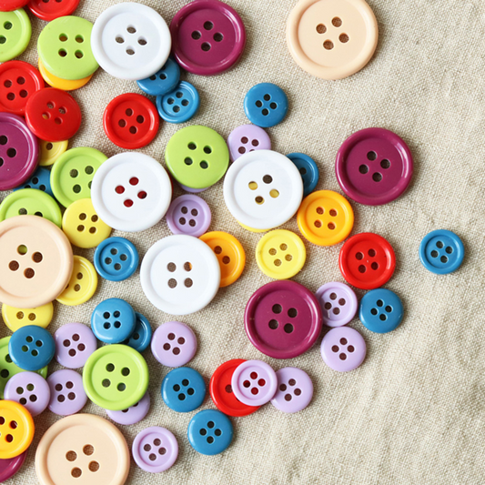 plastic buttons 15mm 8pcs 純色膠鈕扣 15mm 8粒裝- 12 colors