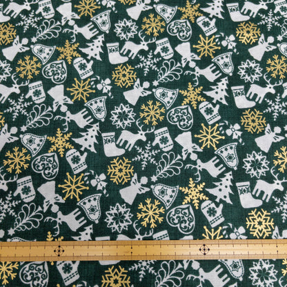 Japan | gilded christmas decoration 燙金聖誕裝飾 | cotton printed sheeting 純棉