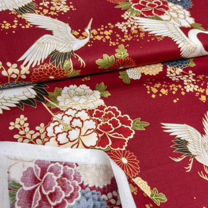 Quilt Gate | gilded Japanese crane flowers 燙金白鶴菊 | cotton printed sheeting 純棉