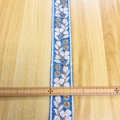 embroidery webbing 刺繡帶 | white border floral 白邊花朵 3.5cm