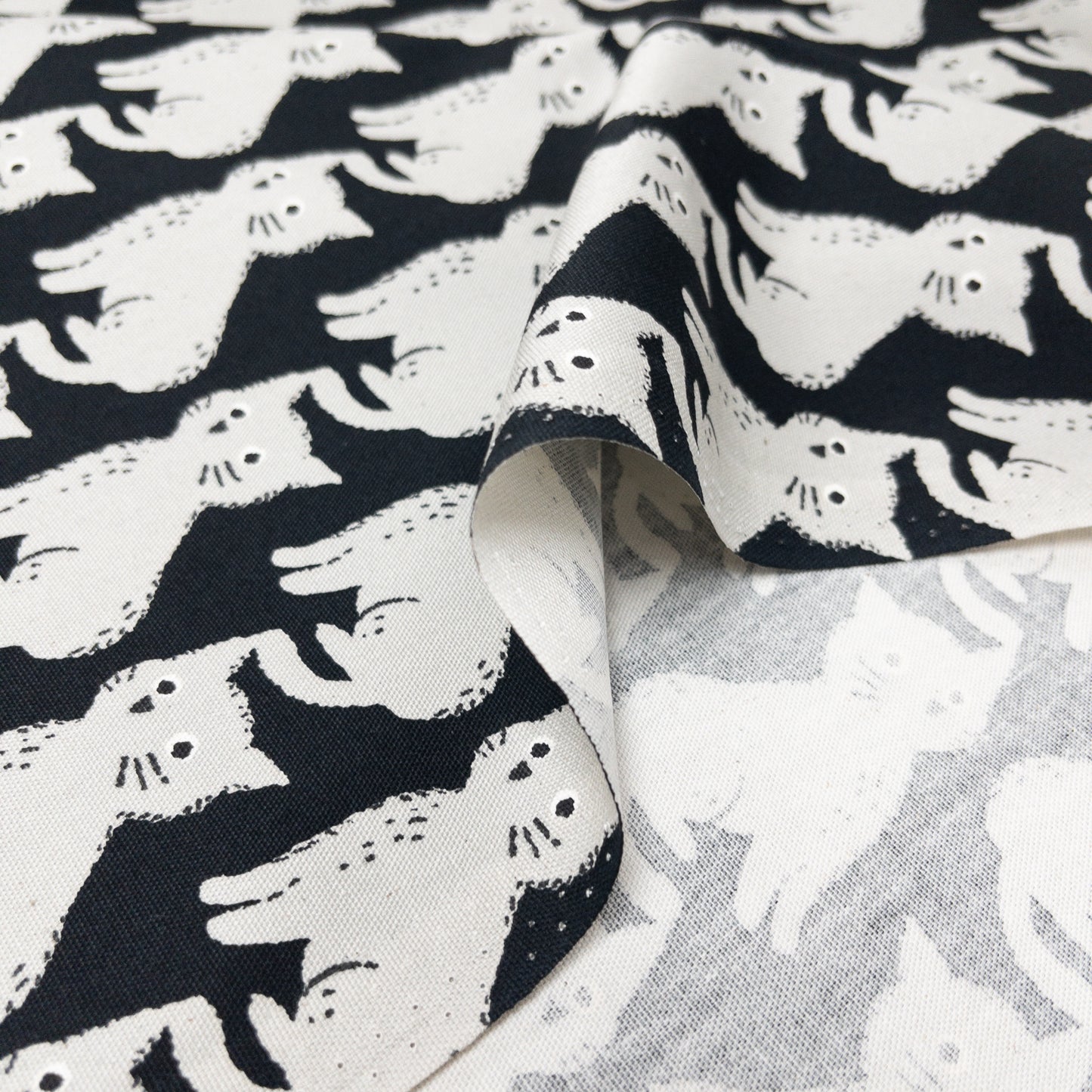 Japan | black grey cat 黑貓灰貓 | cotton printed oxford 純棉