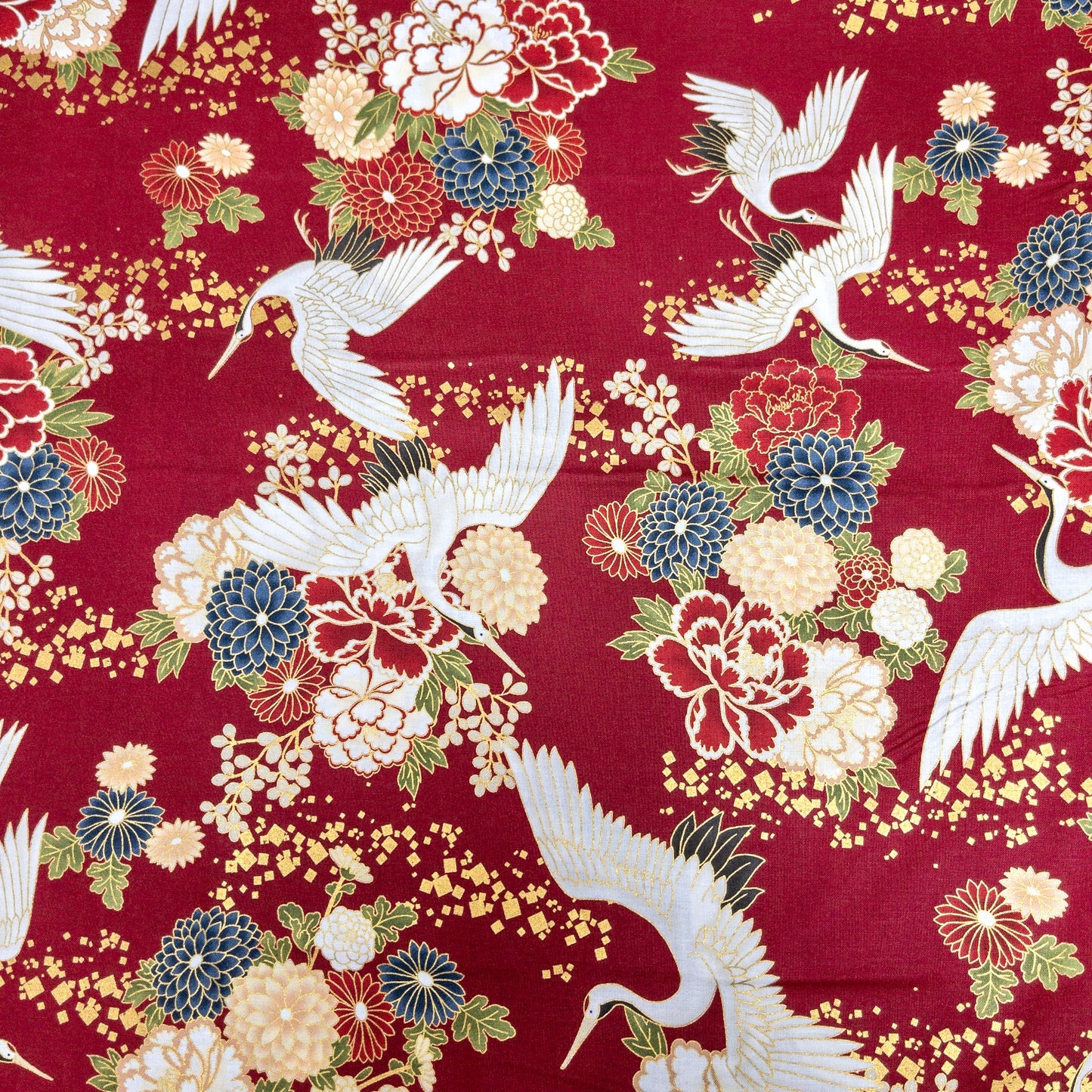 Quilt Gate | gilded Japanese crane flowers 燙金白鶴菊 | cotton printed sheeting 純棉