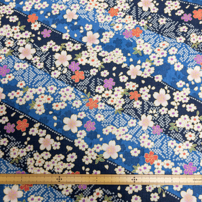 Japan | japanese hot stamping flower pattern 燙金斜紋櫻花 | cotton printed poplin 竹節純棉
