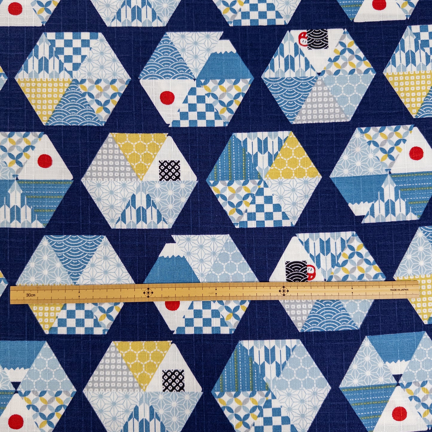 Japan | hexagon japanese pattern 六角和風圖案 | cotton printed dobby 竹節純棉