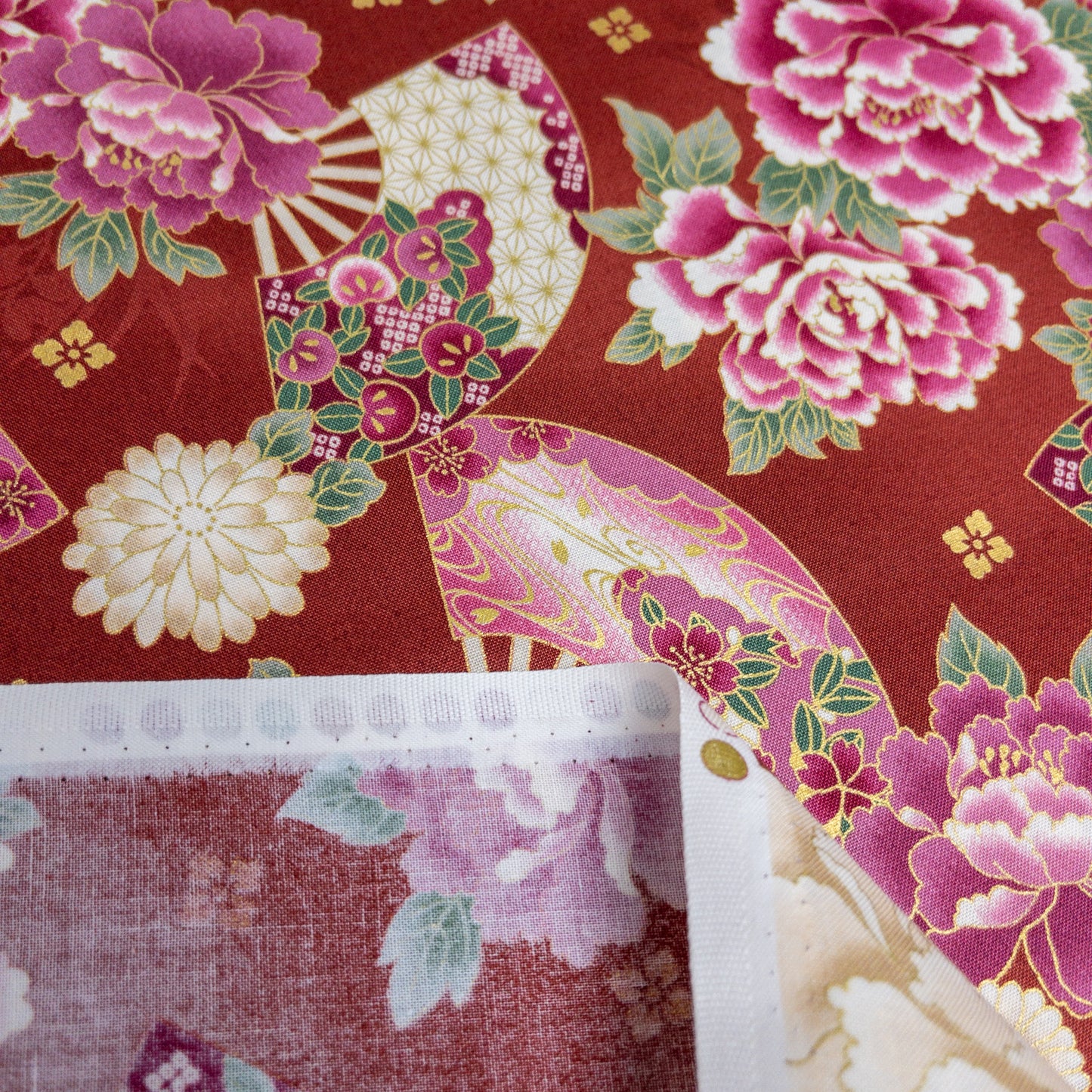 Quilt Gate | gildedflower sensu fan 燙金和扇花 | cotton printed sheeting 純棉