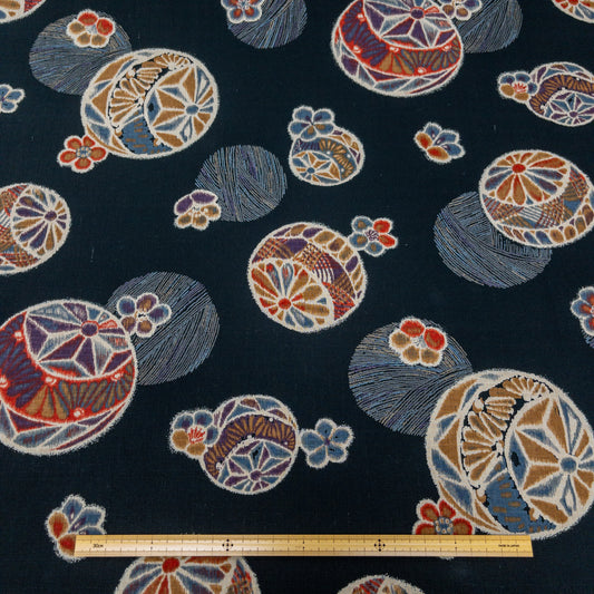 Kobayashi | japanese pattern temari balls 銘仙手毬文様 手鞠 | cotton printed dobby 純棉竹節