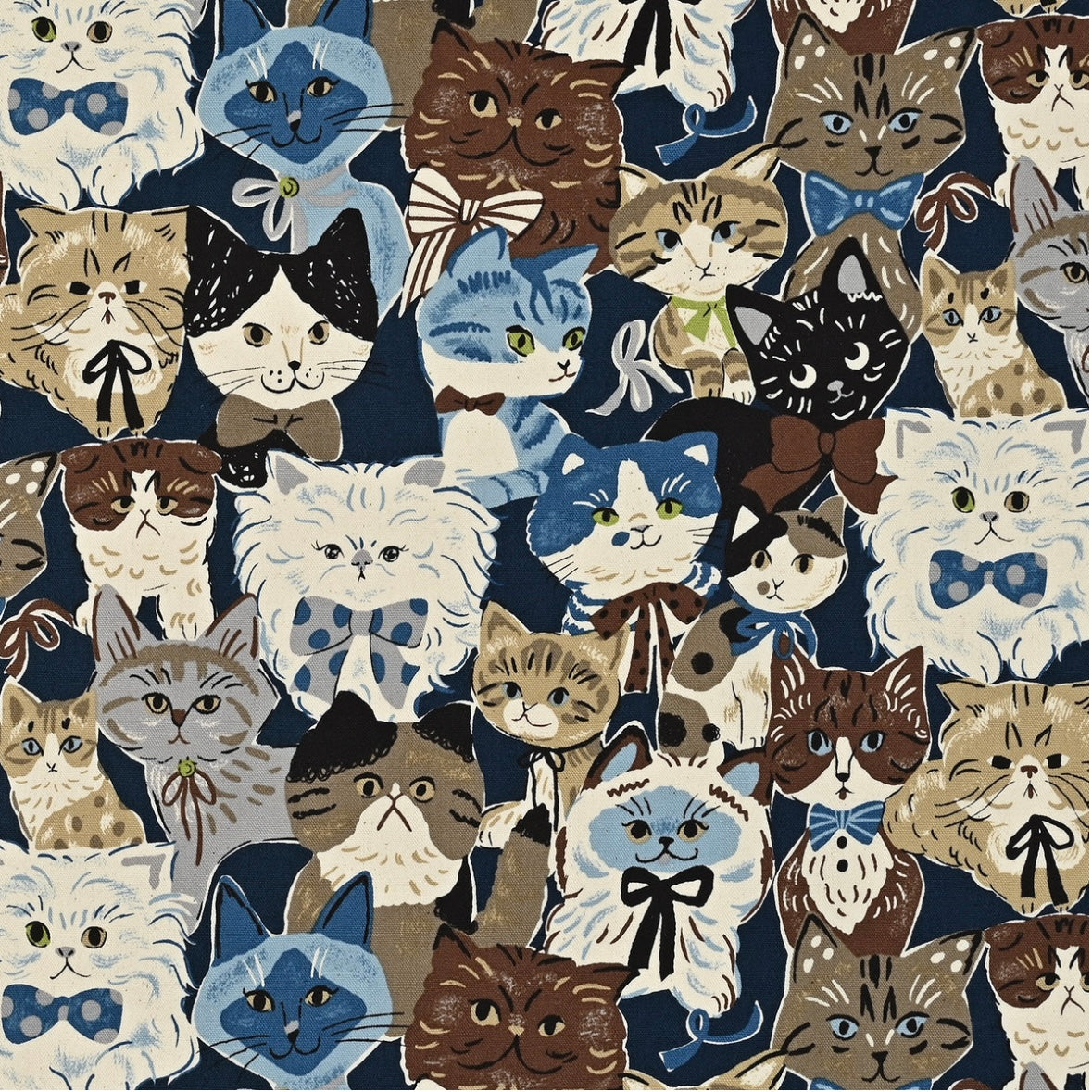 Japan | powerful animal cats 繽紛貓貓 | cotton printed oxford 純棉