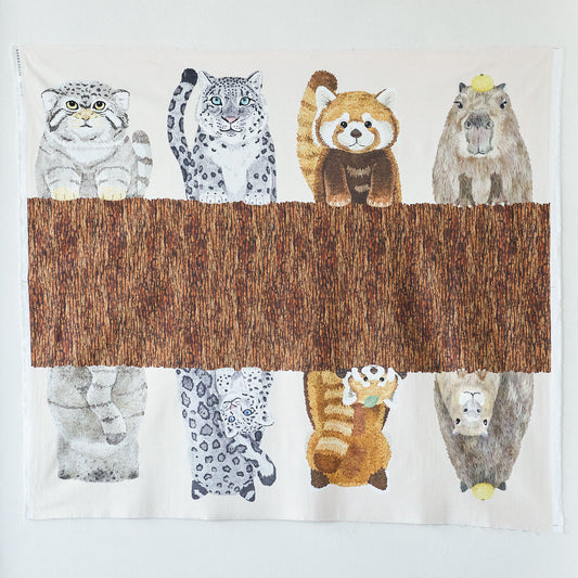 kokka home deco hyokkori - 樹林朋友forest friends | cotton printed sheeting 純棉