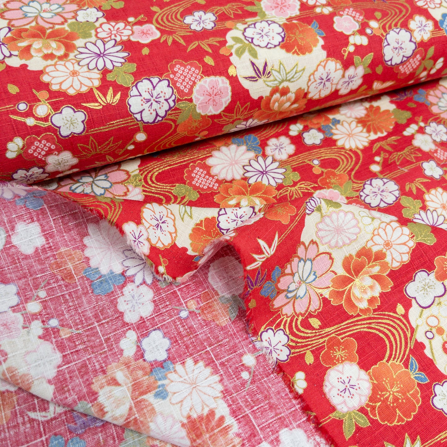 Japan | japanese hot stamping water pattern 燙金和風水紋花 | cotton printed poplin 竹節純棉