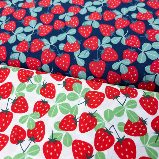 Japan | red strawberry 紅士多啤梨 | cotton printed shirting 純棉
