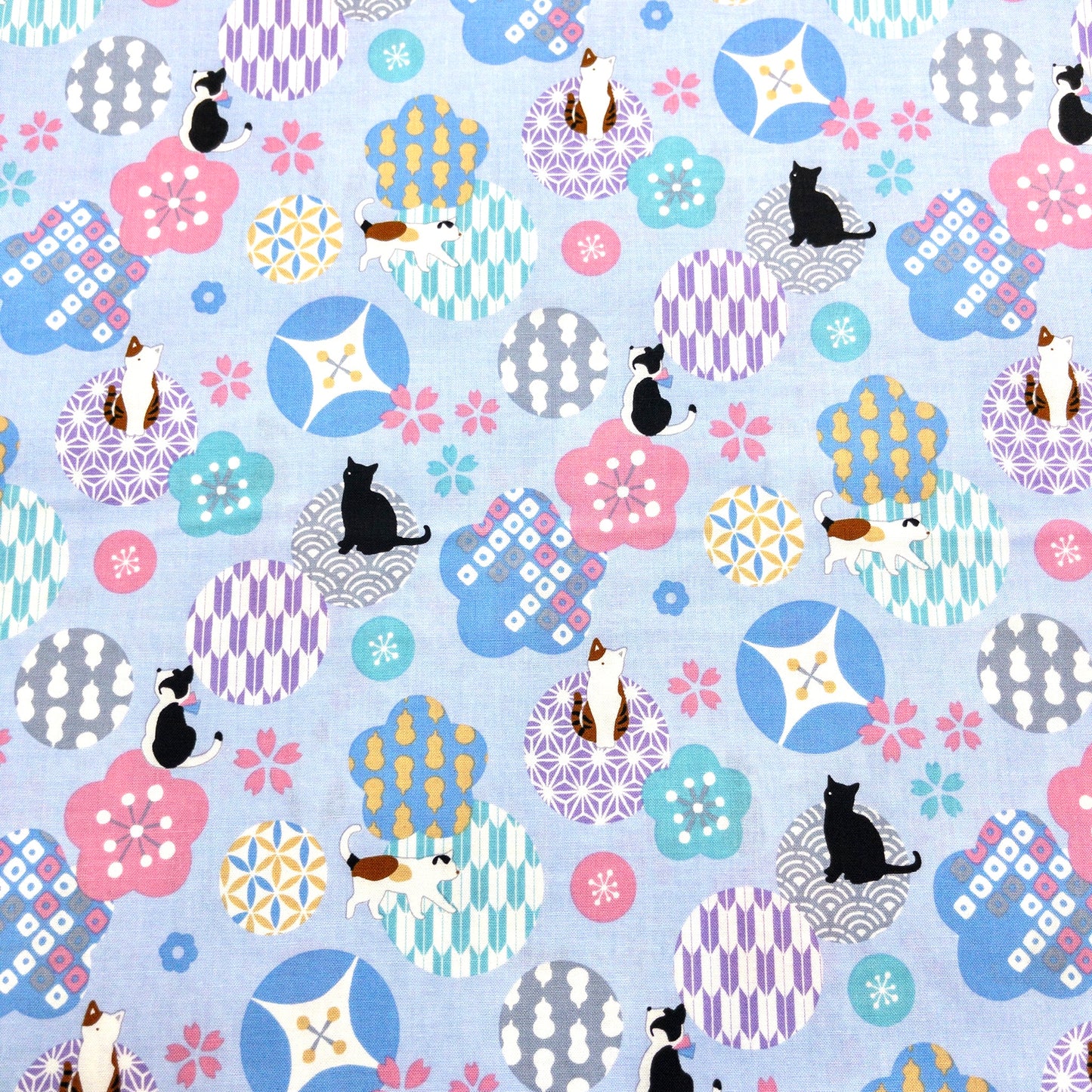 Japan | sakura cat 櫻花貓貓 | cotton printed sheeting 純棉