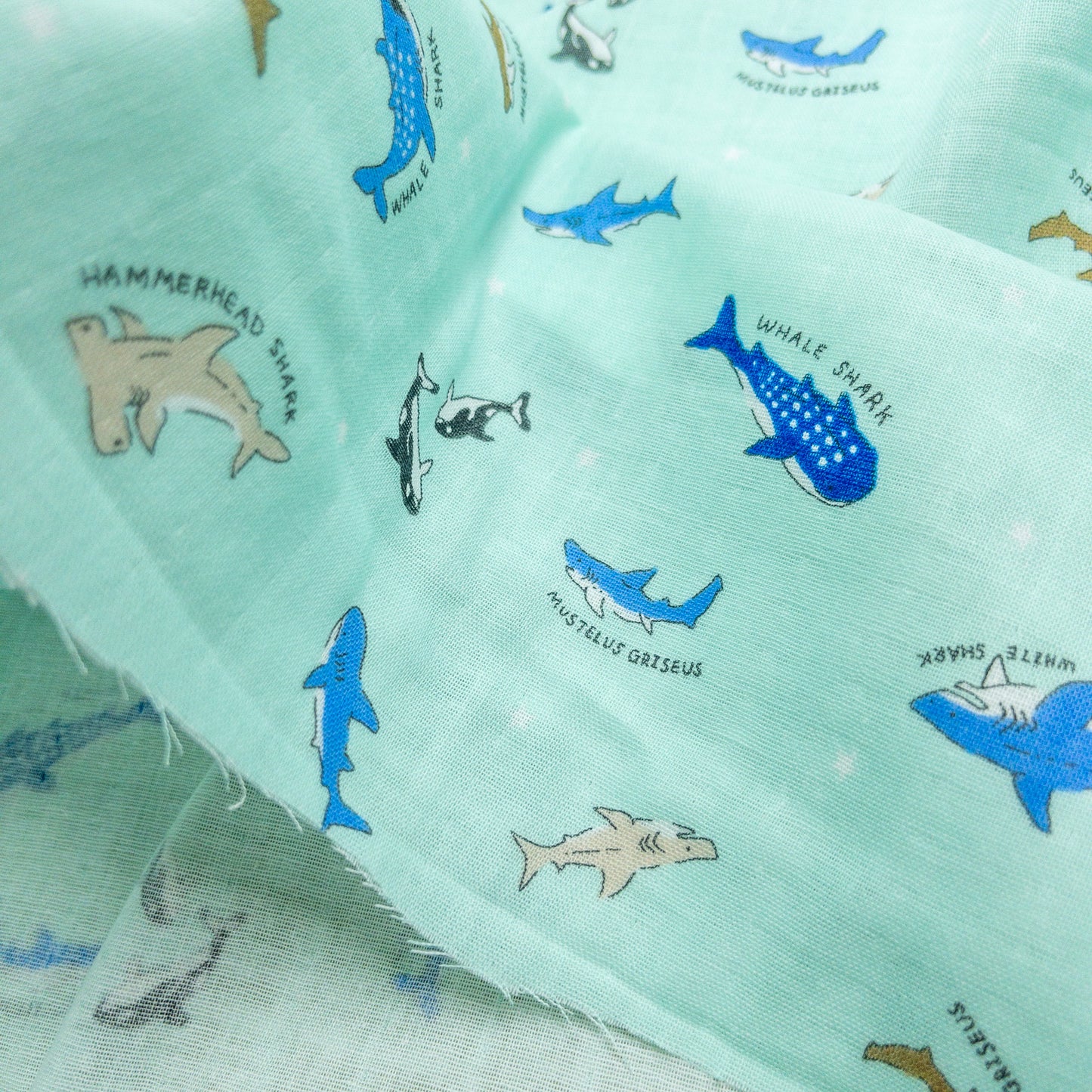 Japan | sharks & fish 鯊魚 | cotton double gauze 二重紗