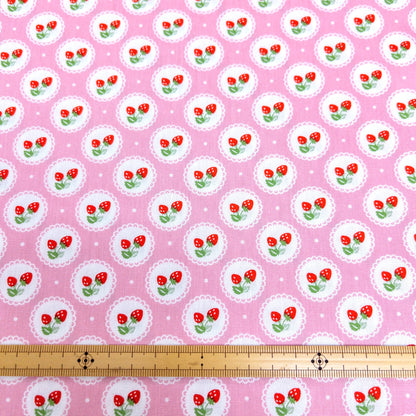 Japan | strawberry 草莓圓點 | cotton printed sheeting 純棉