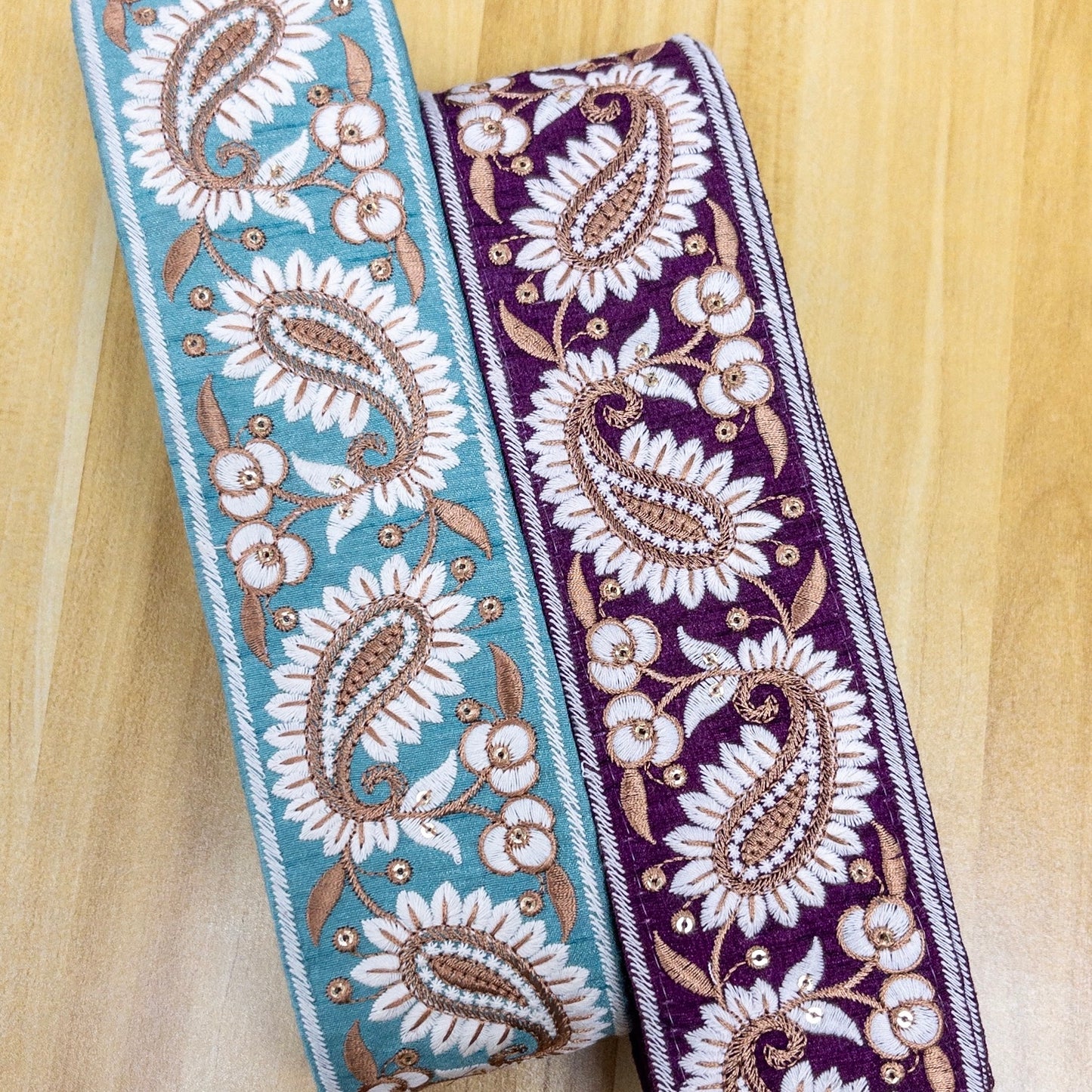 embroidery webbing 刺繡帶 | border paisley prints 邊框腰果花 6.3cm