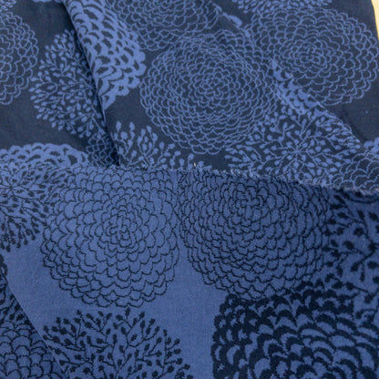 maffon | dahlia navy 大麗花 深藍 | cotton jacquard knit 雙面純棉提花針織 - 160cm