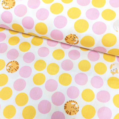 Japan | dots and cats 波點貓貓 | cotton printed sheeting 純棉