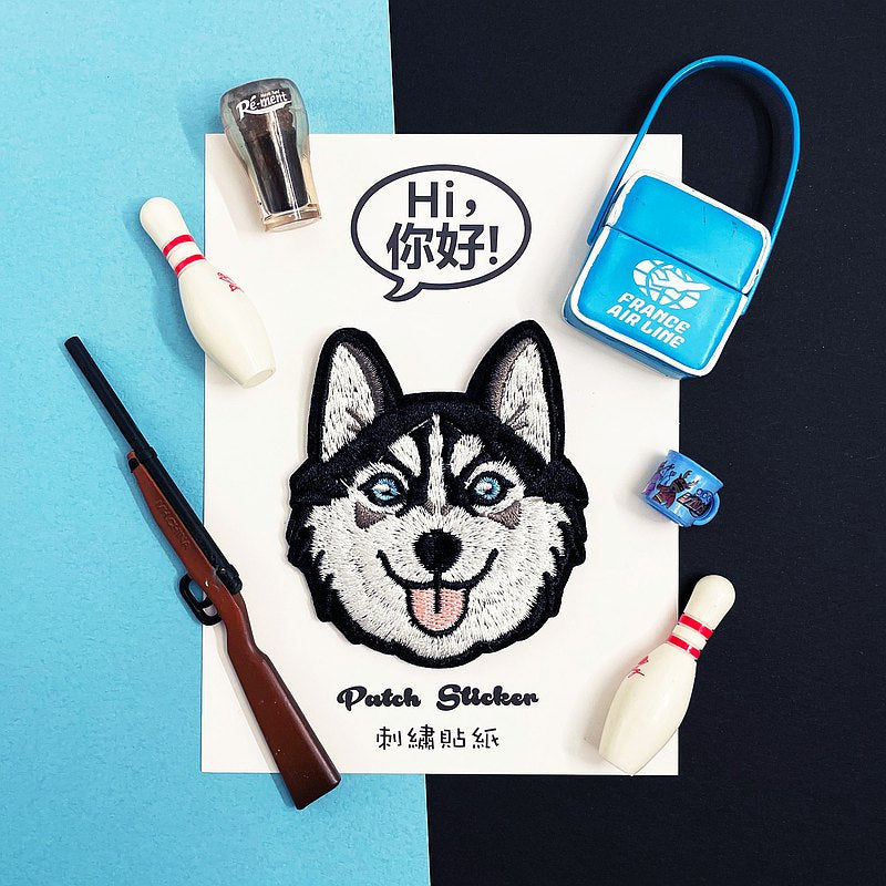 Hi你好 | husky 雪橇犬 | embroidery patch 刺繡章