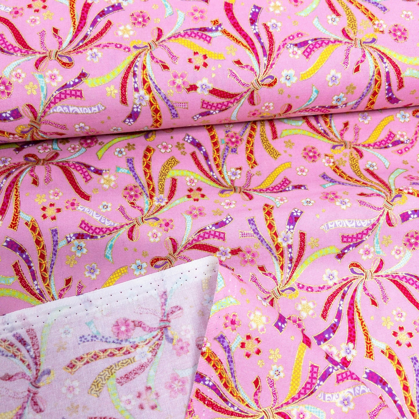 Japan | gilded Japanese ribbons 燙金和風彩帶 | cotton printed sheeting