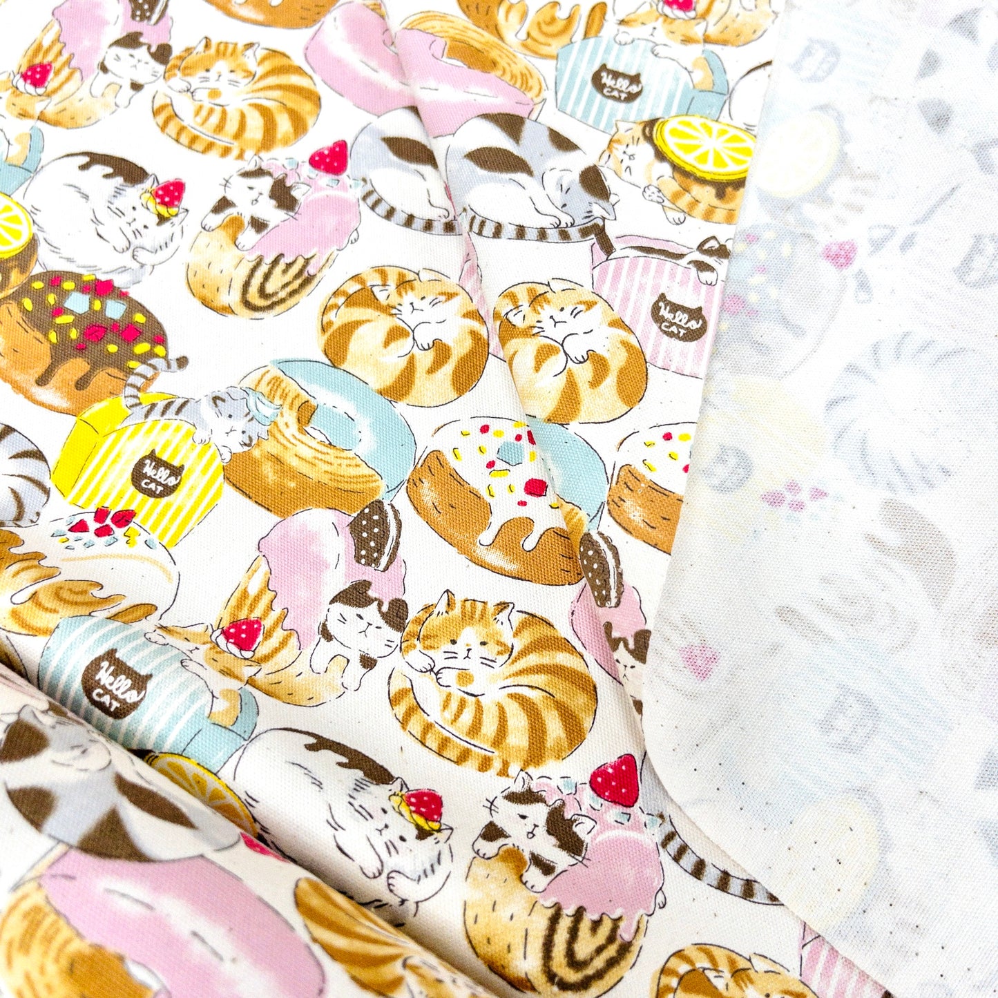 Japan | animal cat donuts 貓貓冬甩 | cotton printed oxford 純棉