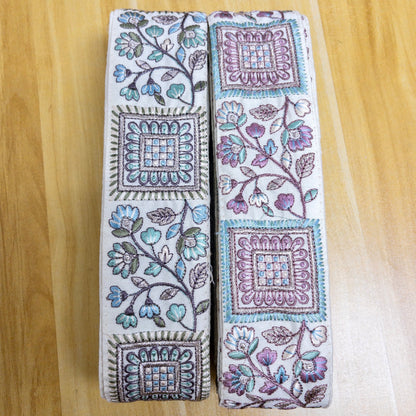 embroidery webbing 刺繡帶 | multicolor square 多色方框 5.5cm