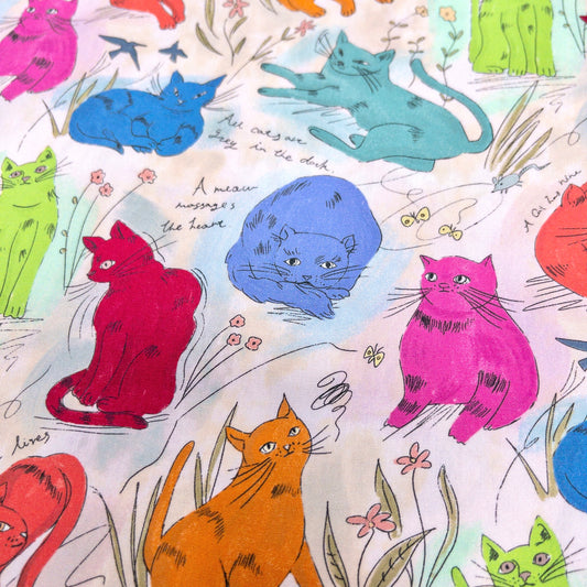 nora. | colorful cat 彩色貓貓 | cotton printed sheeting 純棉