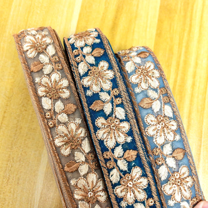 embroidery webbing 刺繡帶 | border floral 邊框花朵 3cm