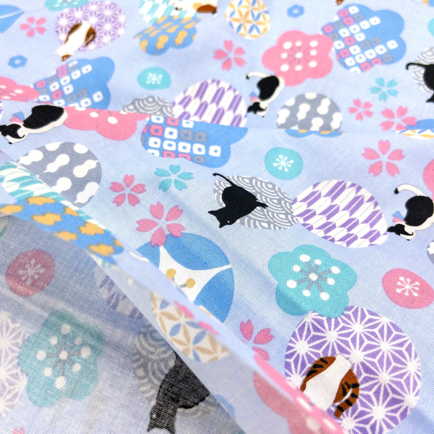 Japan | sakura cat 櫻花貓貓 | cotton printed sheeting 純棉