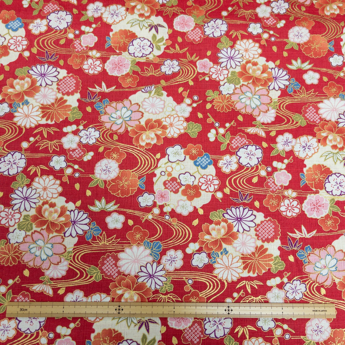 Japan | japanese hot stamping water pattern 燙金和風水紋花 | cotton printed poplin 竹節純棉