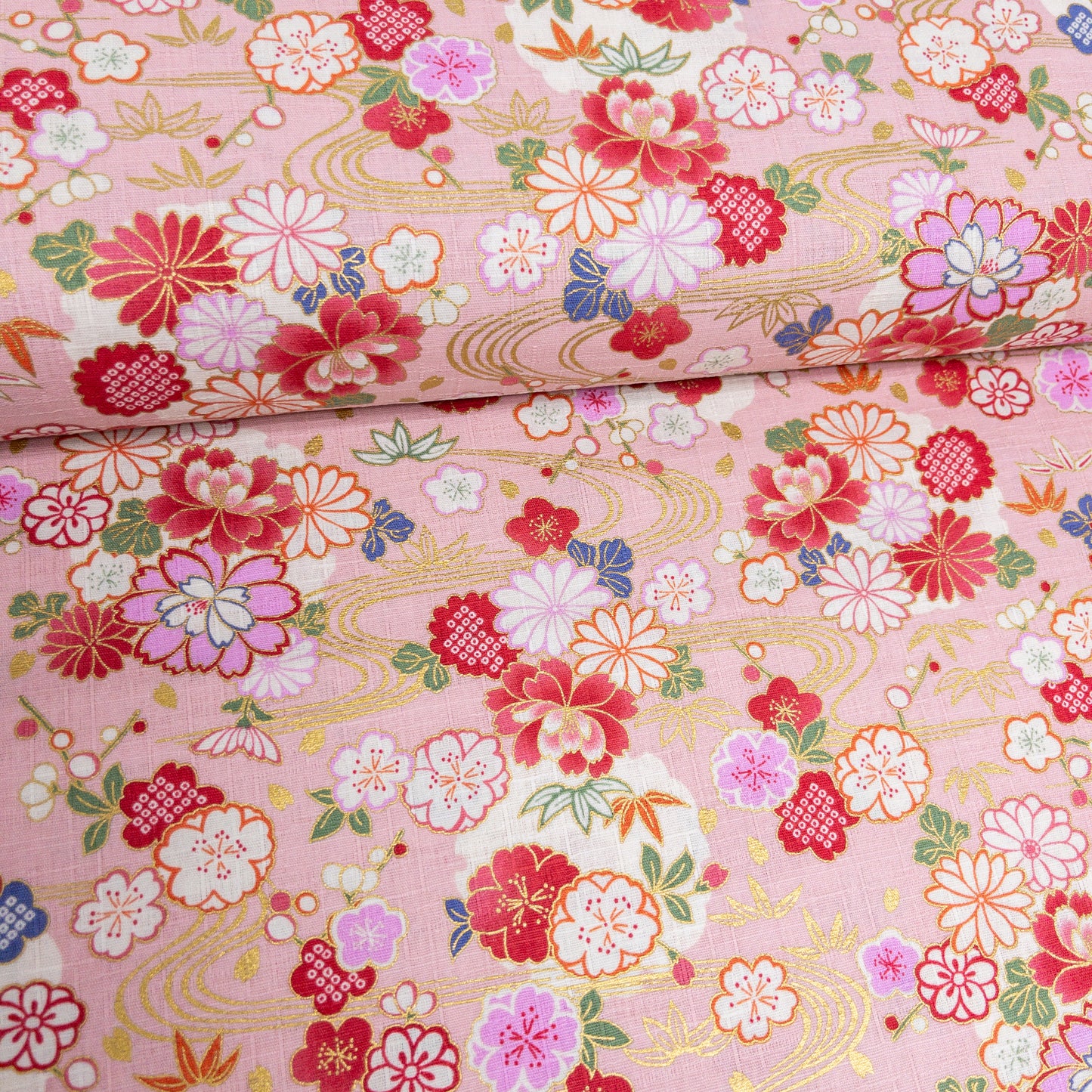 Japan | japanese hot stamping water pattern 燙金和風水紋花 | cotton printed poplin 竹節純棉