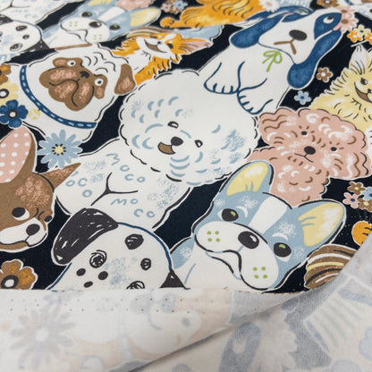 Japan | powerful animal dogs 繽紛狗狗 | cotton printed oxford 純棉