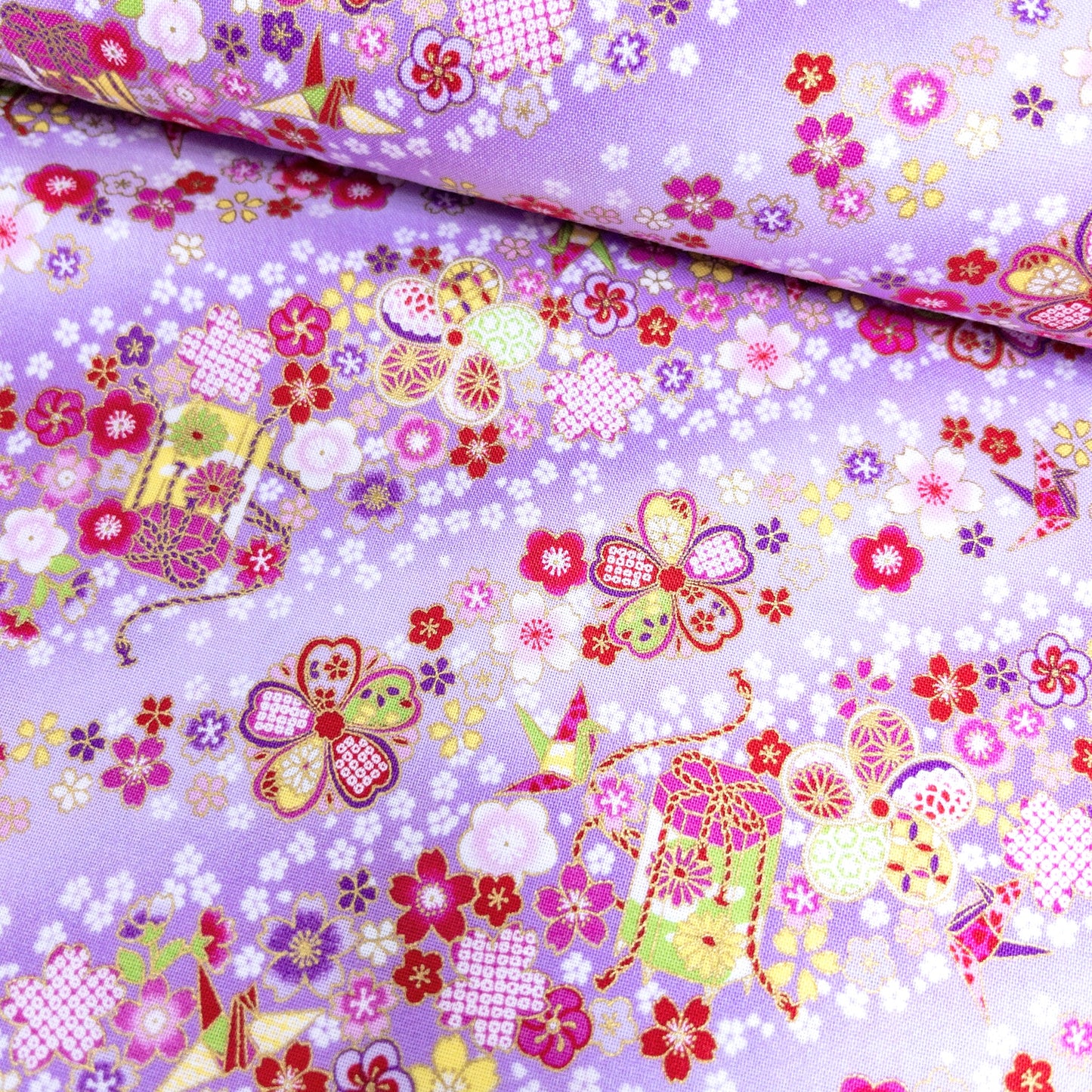 Japan | gilded japanese kaioke 燙金漸變花海貝桶 | cotton printed sheeting 純棉