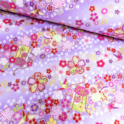 Japan | gilded japanese kaioke 燙金漸變花海貝桶 | cotton printed sheeting 純棉