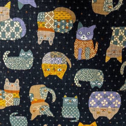 Japan | japanese cat 和風不倒翁貓貓 | cotton printed poplin 竹節棉