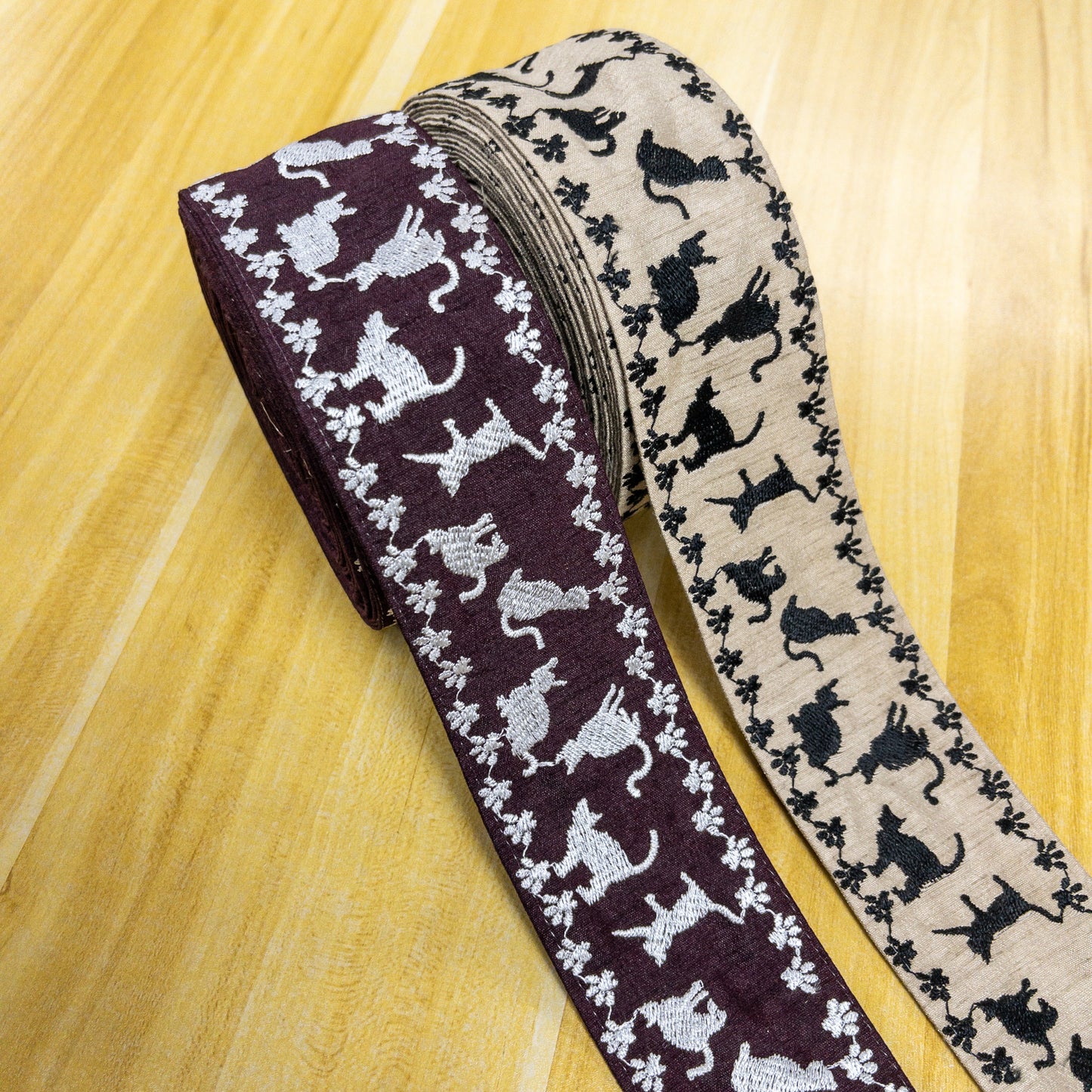 India | cats shadow 5.3cm 貓貓剪影 | embroidery webbing 刺繡帶