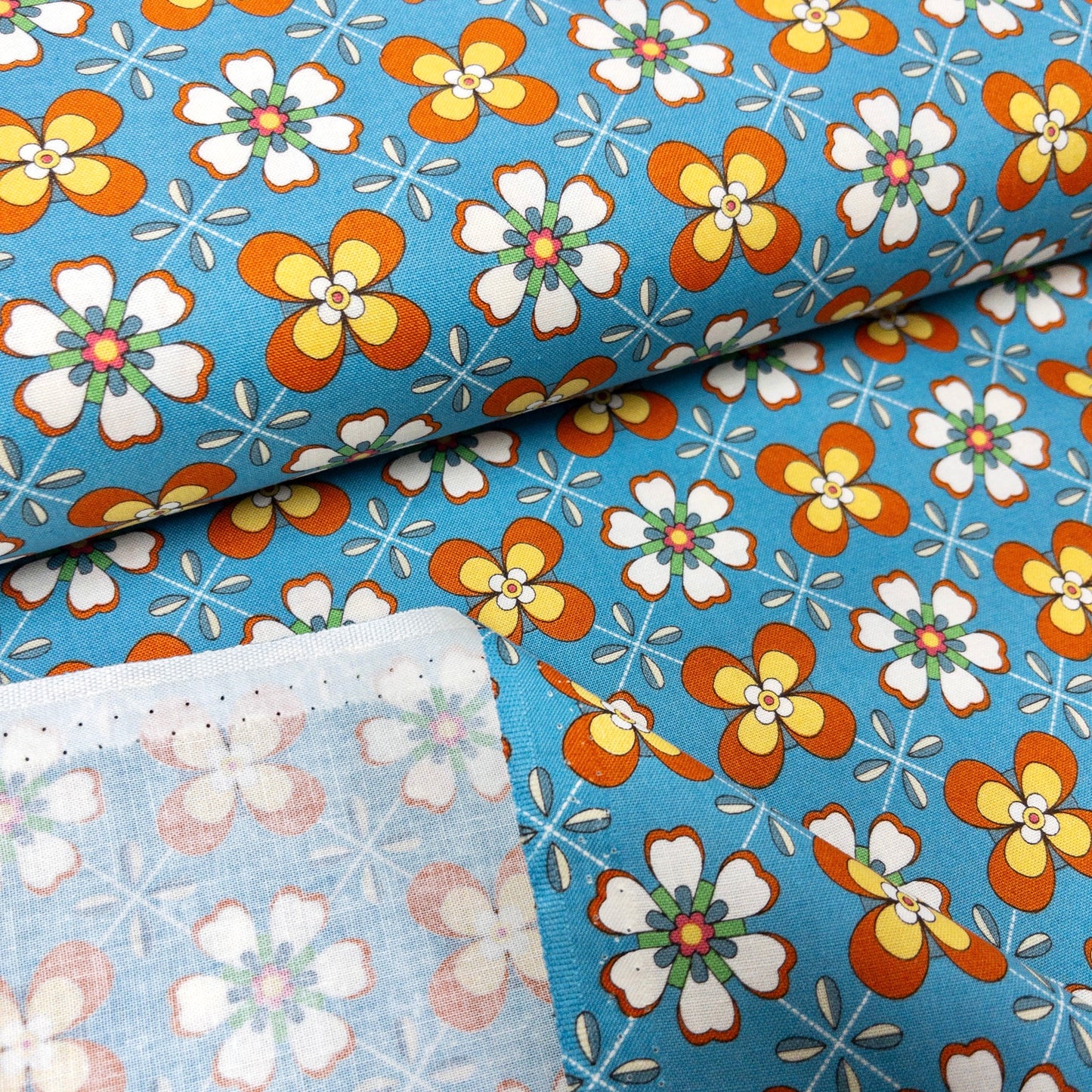 Japan | retro flower pattern 復古花圖案 | cotton printed sheeting 純棉