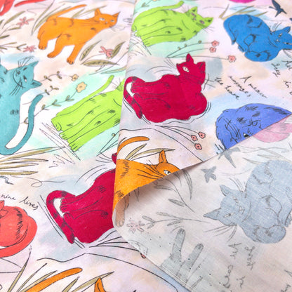 nora. | colorful cat 彩色貓貓 | cotton printed sheeting 純棉