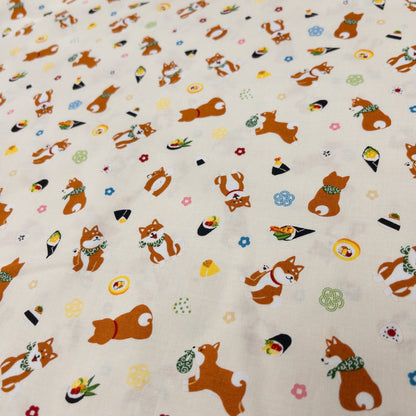 Japan | Shiba sushi 柴犬壽司手卷 | cotton printed sheeting 純棉