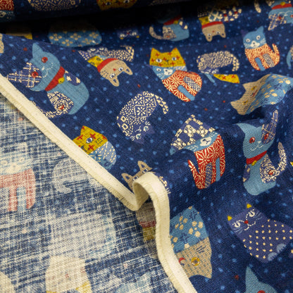 Japan | japanese cat 和風不倒翁貓貓 | cotton printed poplin 竹節棉